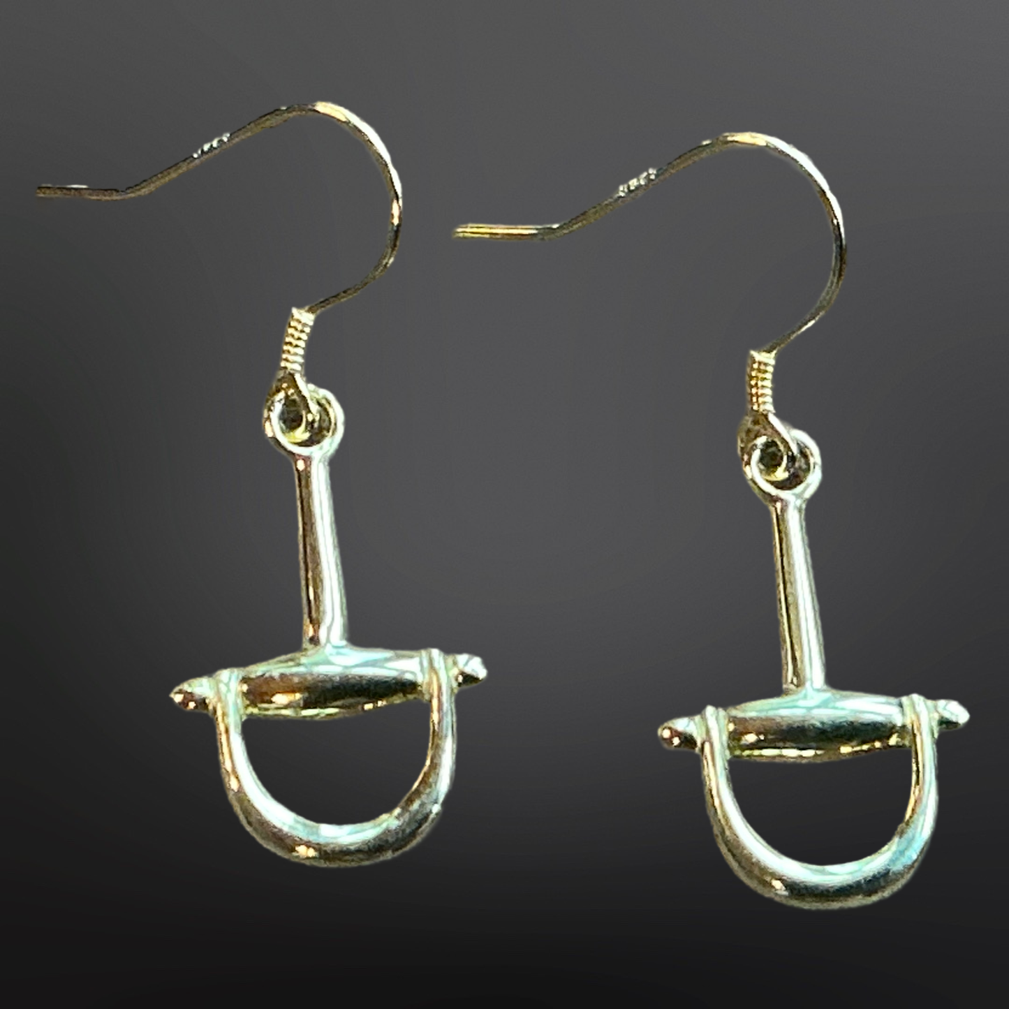 Sterling Silver Dee Ring Snaffle Bit Earrings