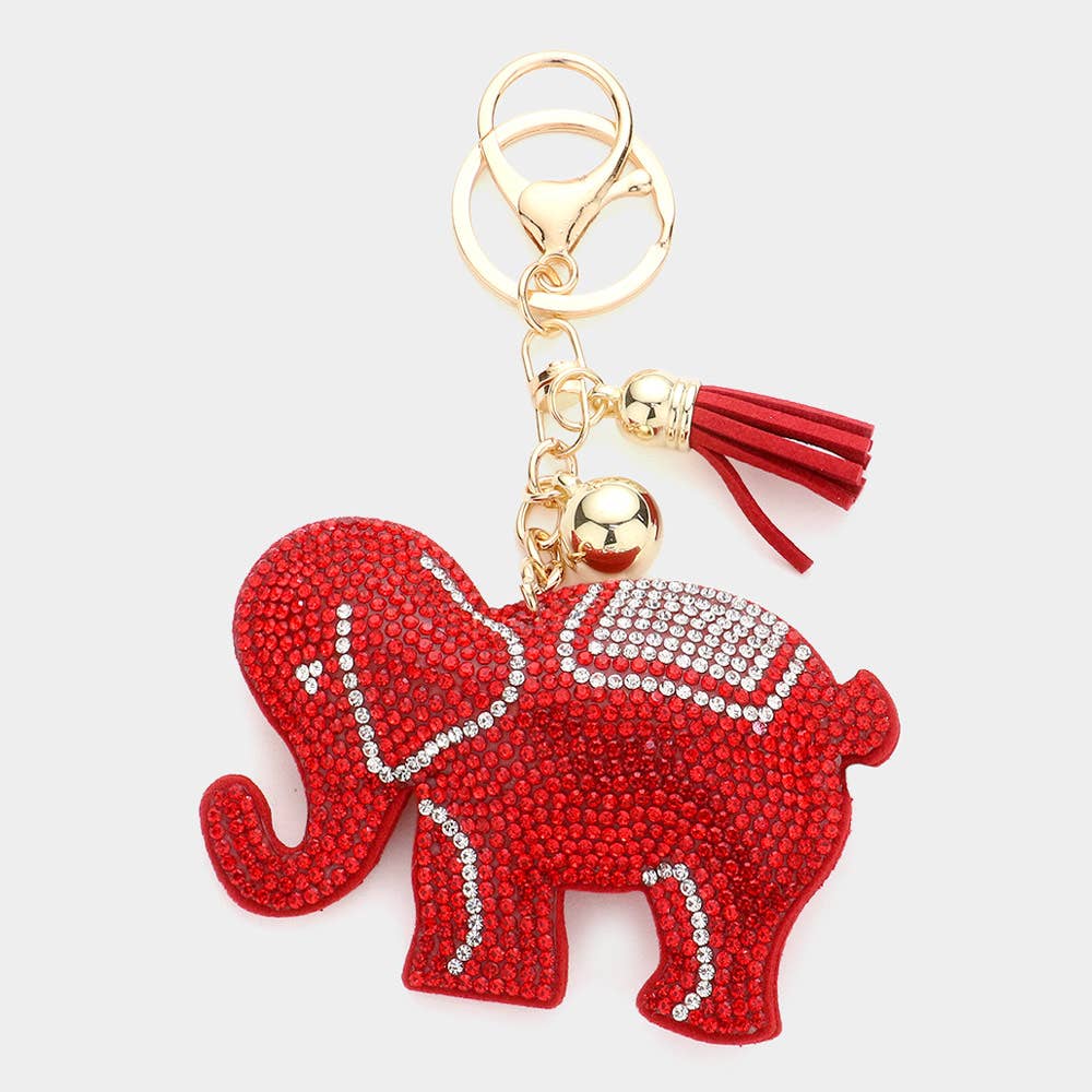 Bling Elephant Tassel Keychain