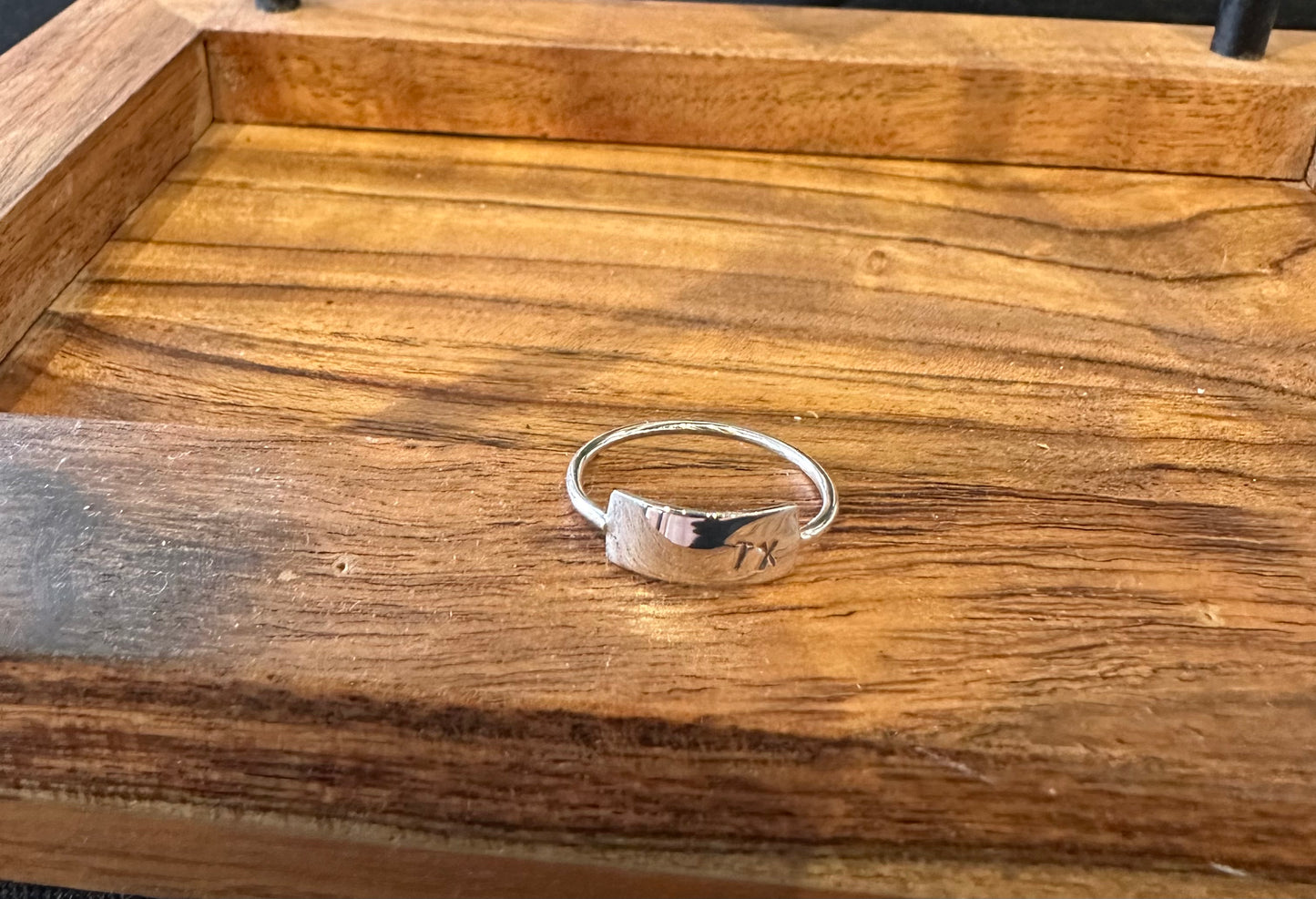 Handmade TX Engraved Ring