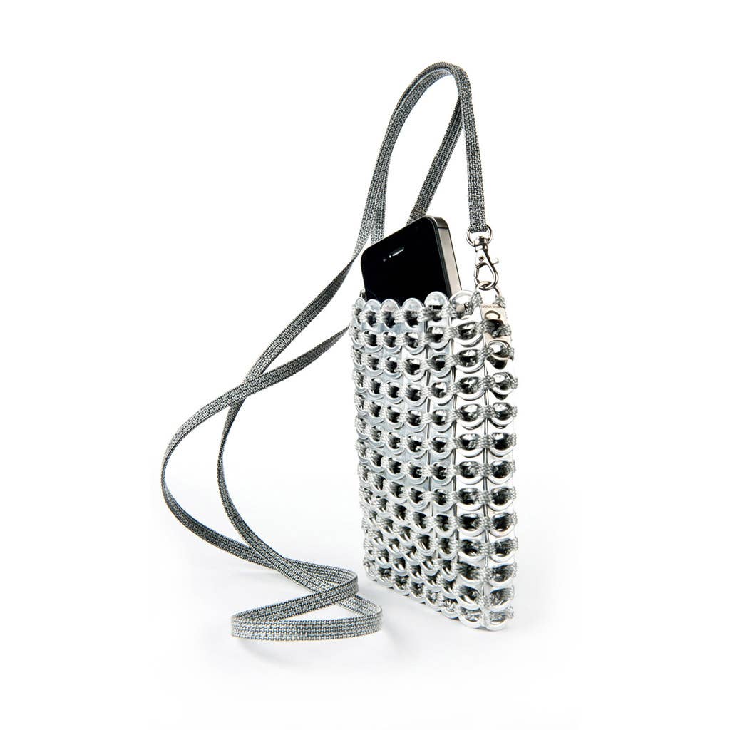 Crossbody Cellphone Bag Made of Pop Tops