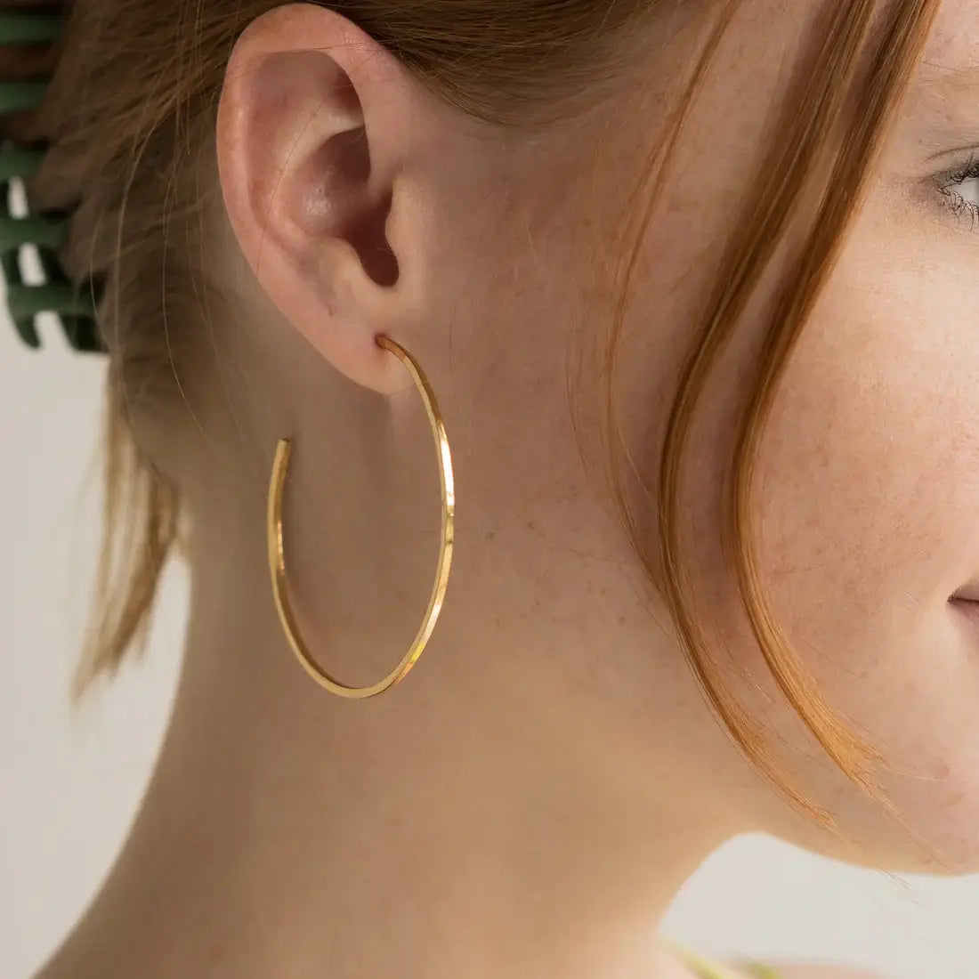 24K Gold Filled Hammered Hoops