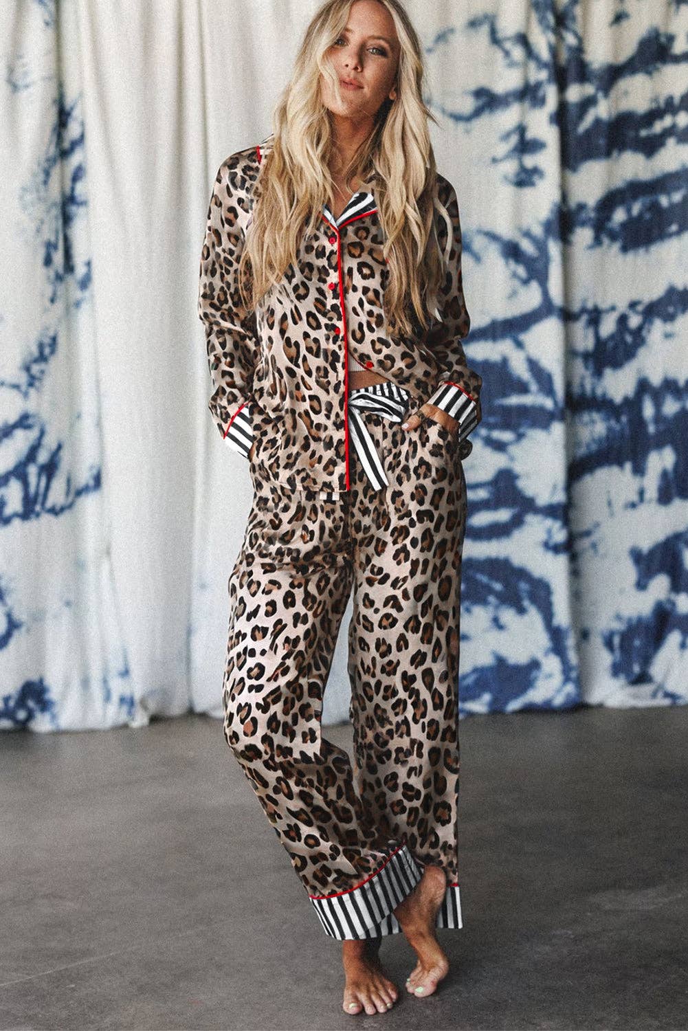Khaki Leopard Pajama Set