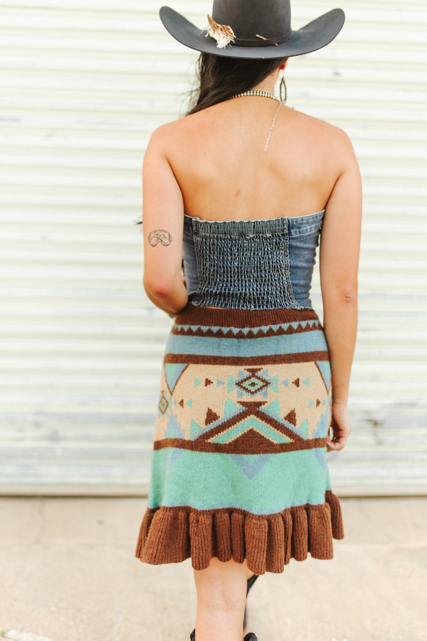 Dark Stone Wash Button Stretch Denim Corset Top