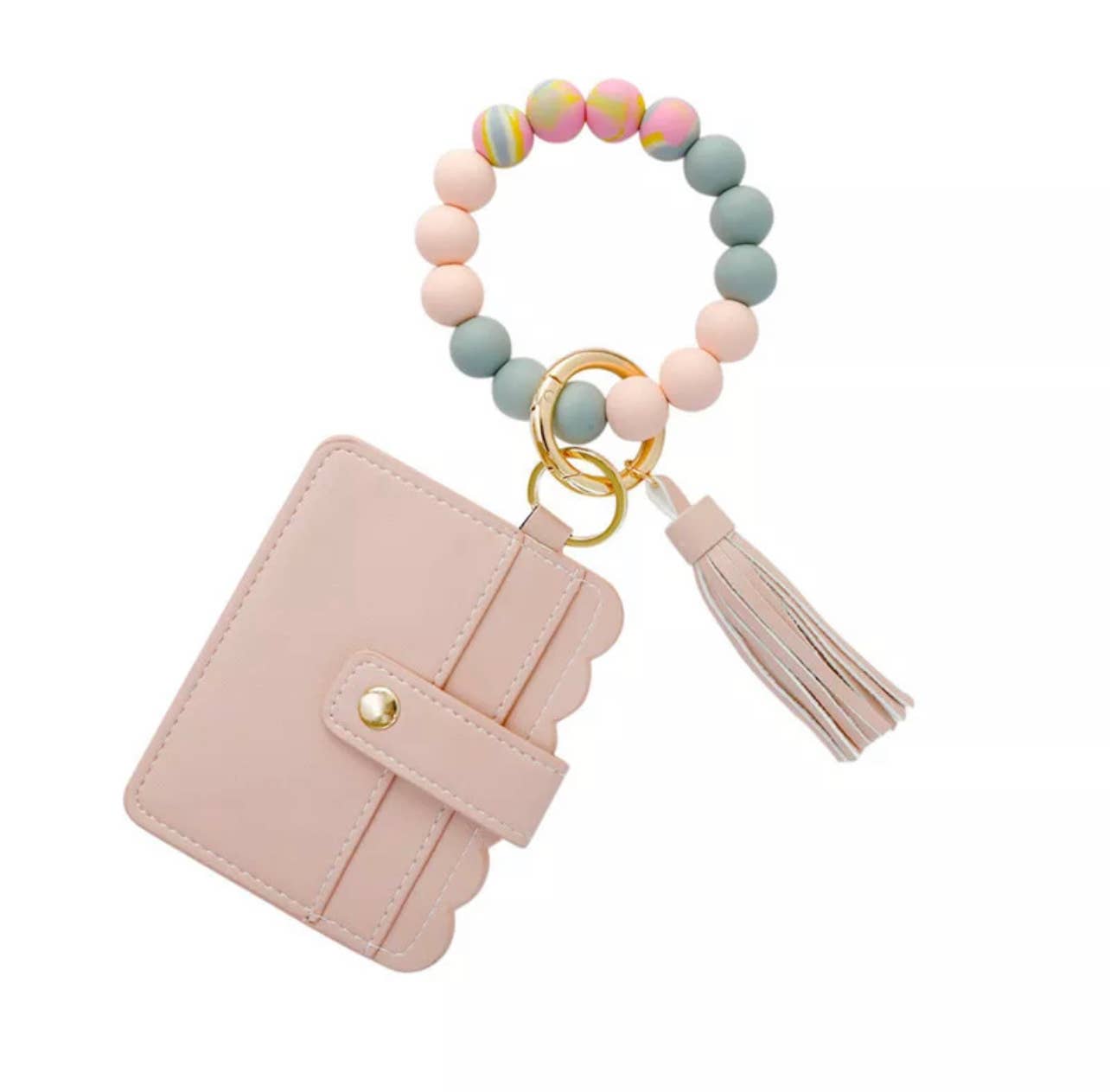 Wristlet Silicone Bead Tassel Keychains