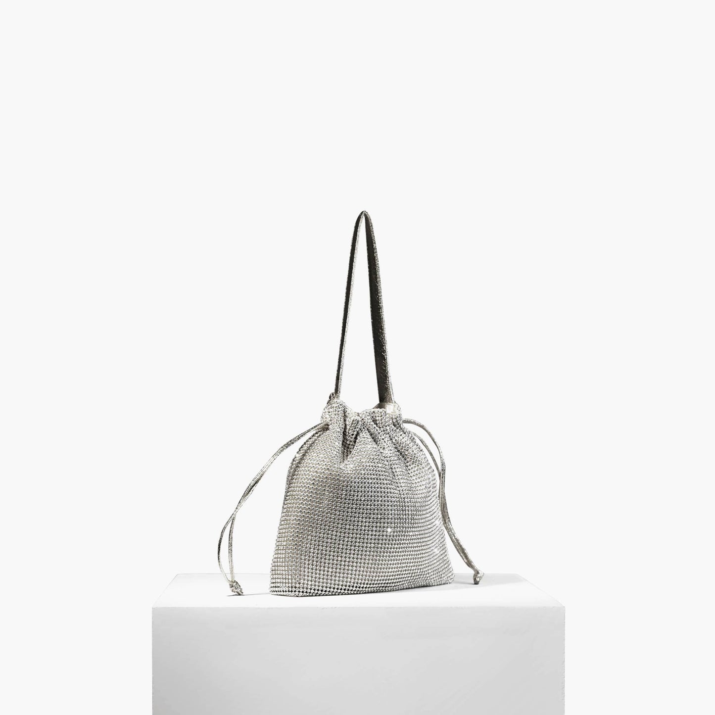 Last Call Rhinestone Drawstring Purse