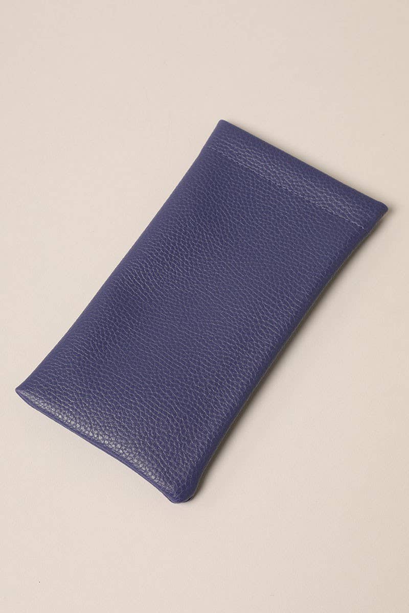 Leather Texture Glasses Pouch w/ Cleaning Cloth