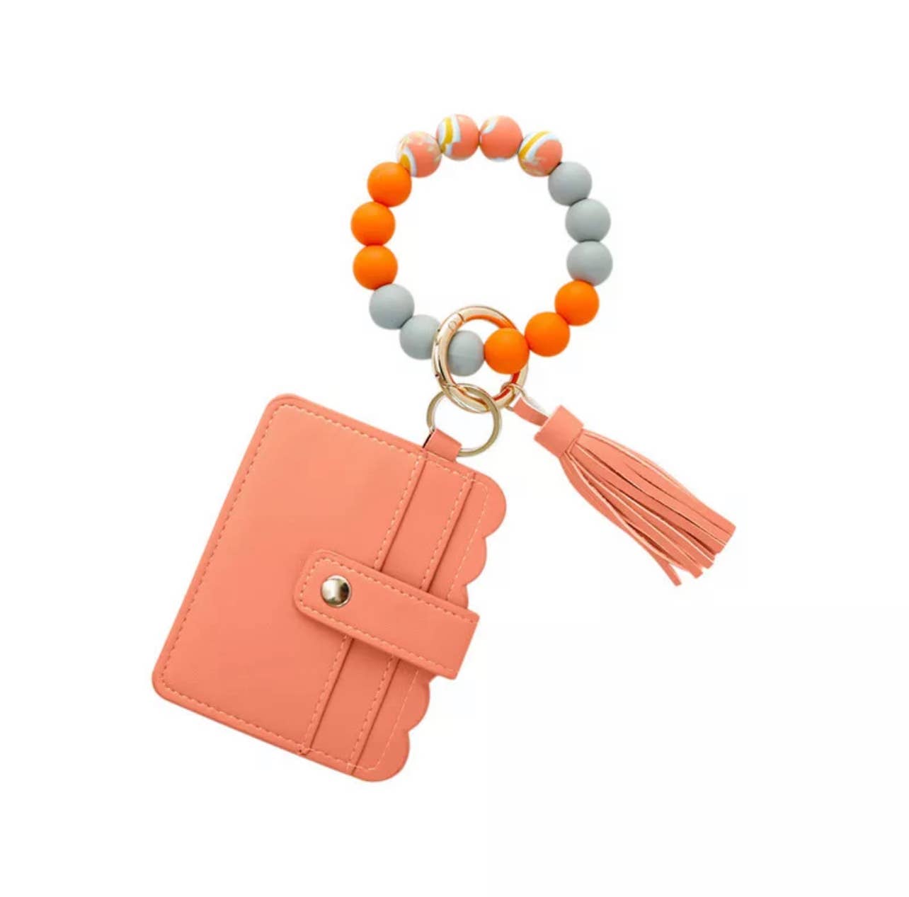 Wristlet Silicone Bead Tassel Keychains