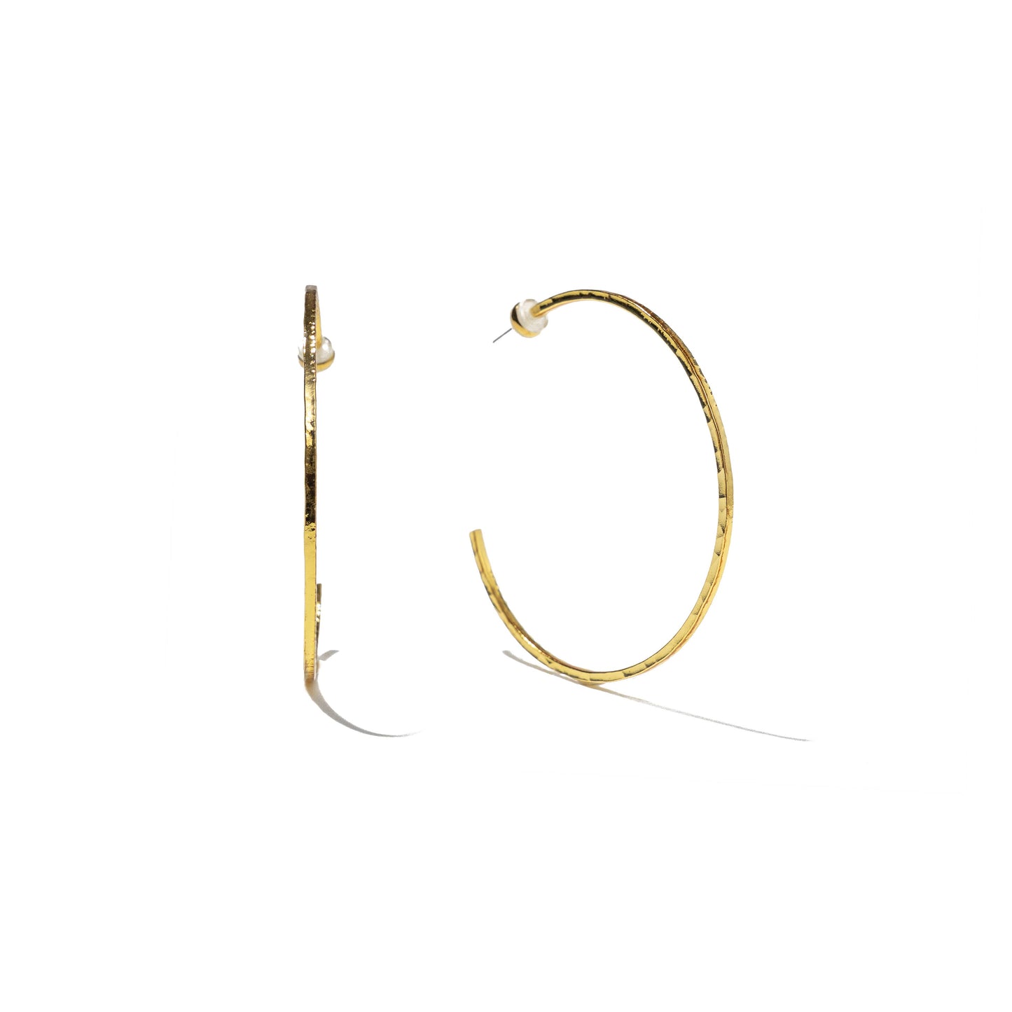 24K Gold Filled Hammered Hoops