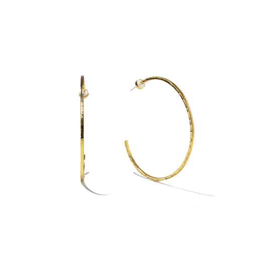 24K Gold Filled Hammered Hoops