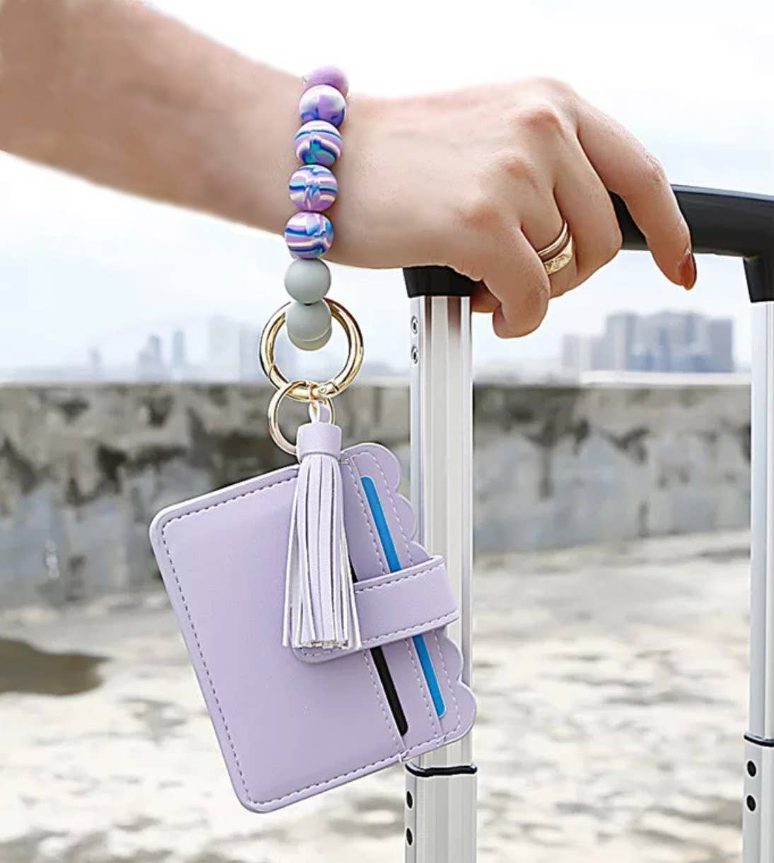 Wristlet Silicone Bead Tassel Keychains