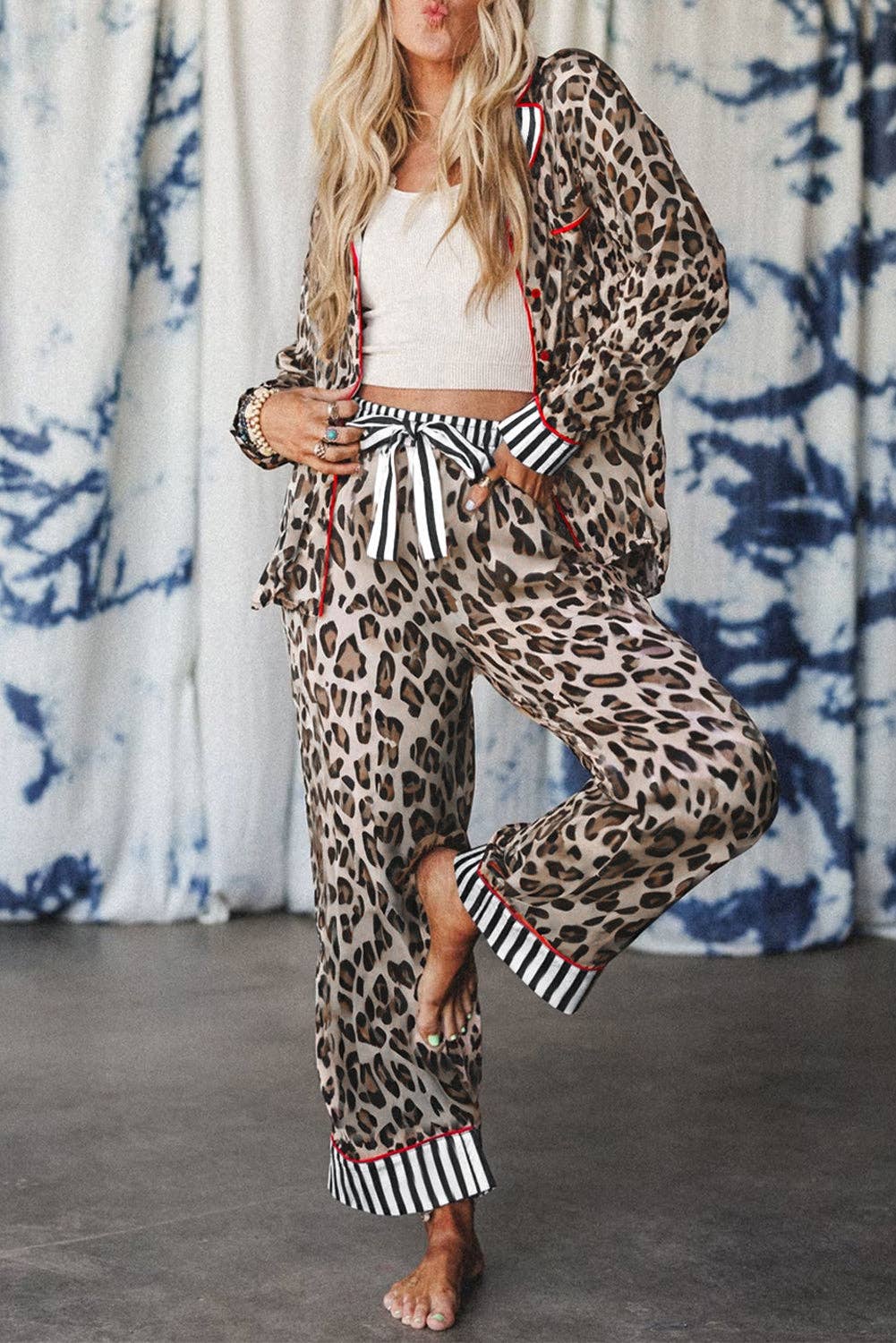 Khaki Leopard Pajama Set
