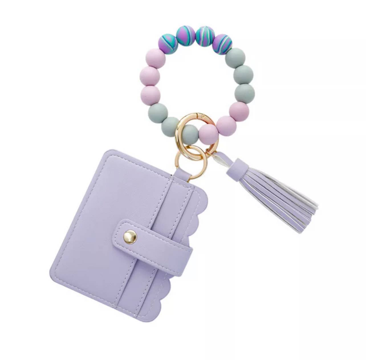 Wristlet Silicone Bead Tassel Keychains