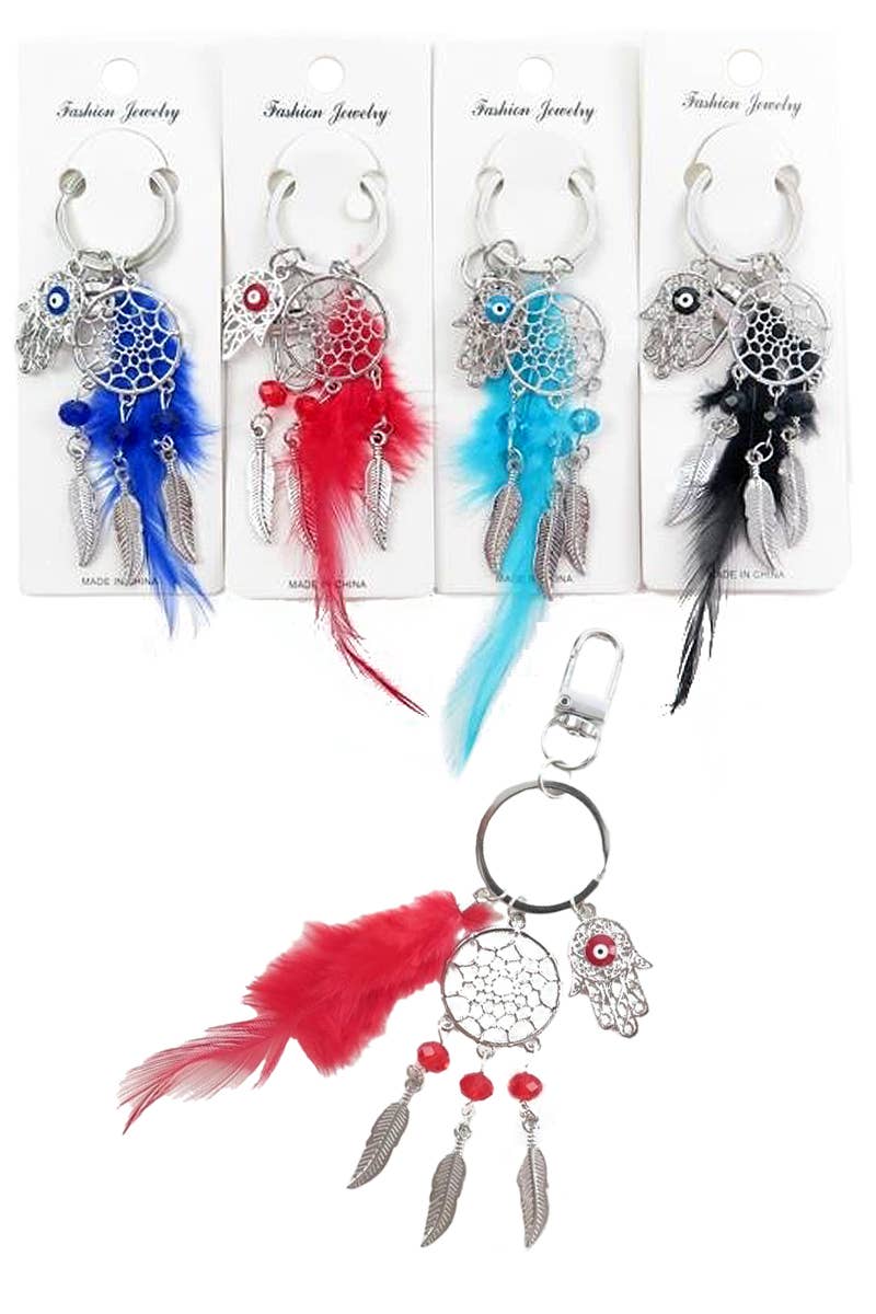 Dream Catcher Feather Key Chain