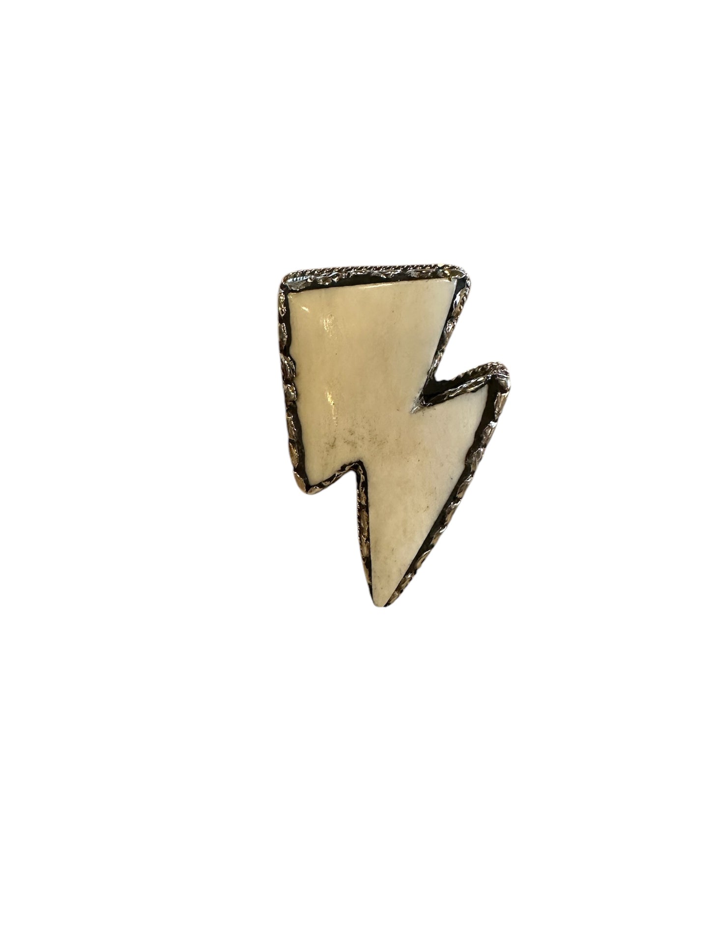 Bone Lightning Bolt Ring