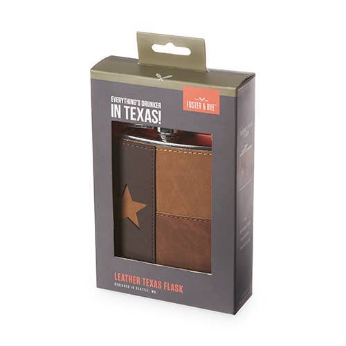 Leather Texas Flask by Foster & Rye