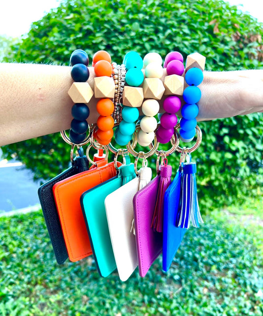 Wristlet Silicone Bead Tassel Keychains