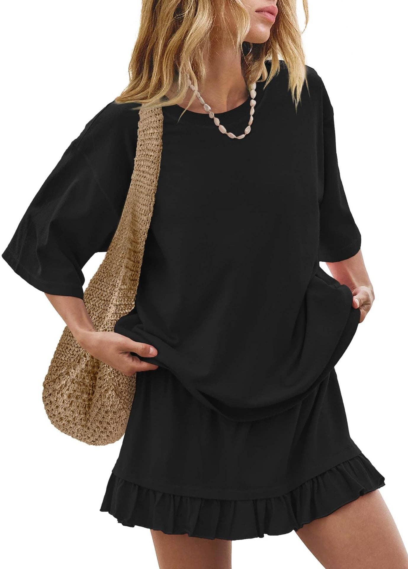 Short Sleeve Top and Ruffle Mini Skirt 2-Piece Set