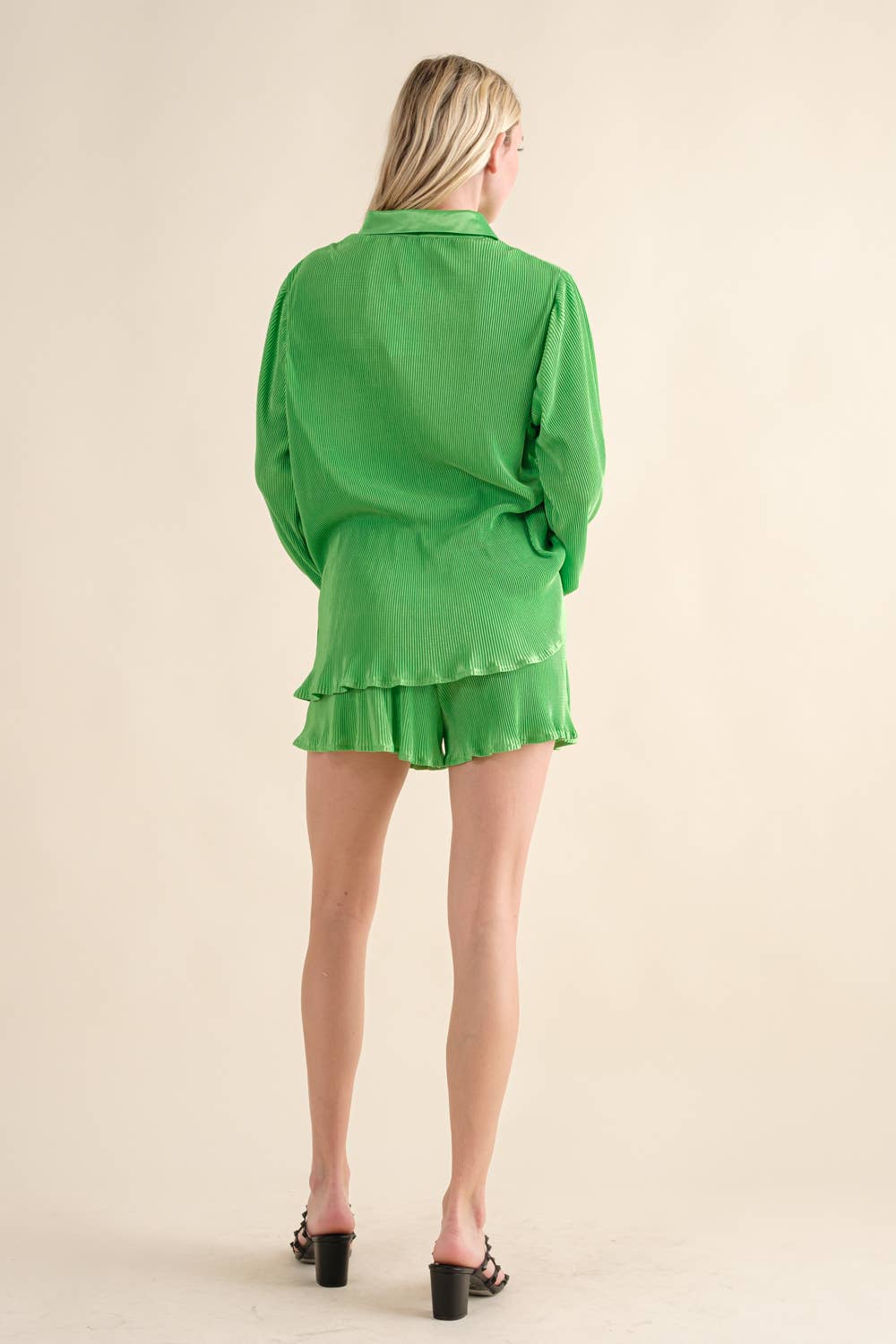 Accordian Blouse Short Lounge Set