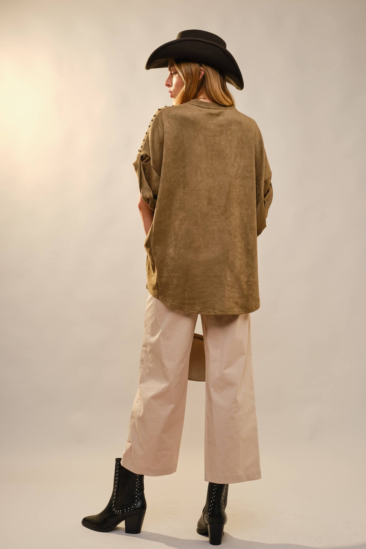 Studded High Low Oversized Tee