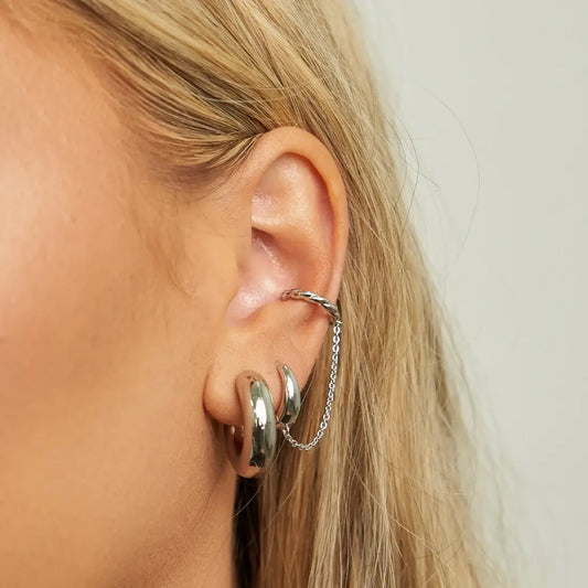 Demi-Fine Silver Zenith + Twisted Ear Cuff (Single)
