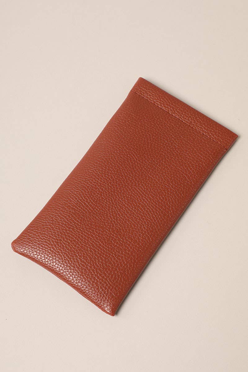 Leather Texture Glasses Pouch w/ Cleaning Cloth