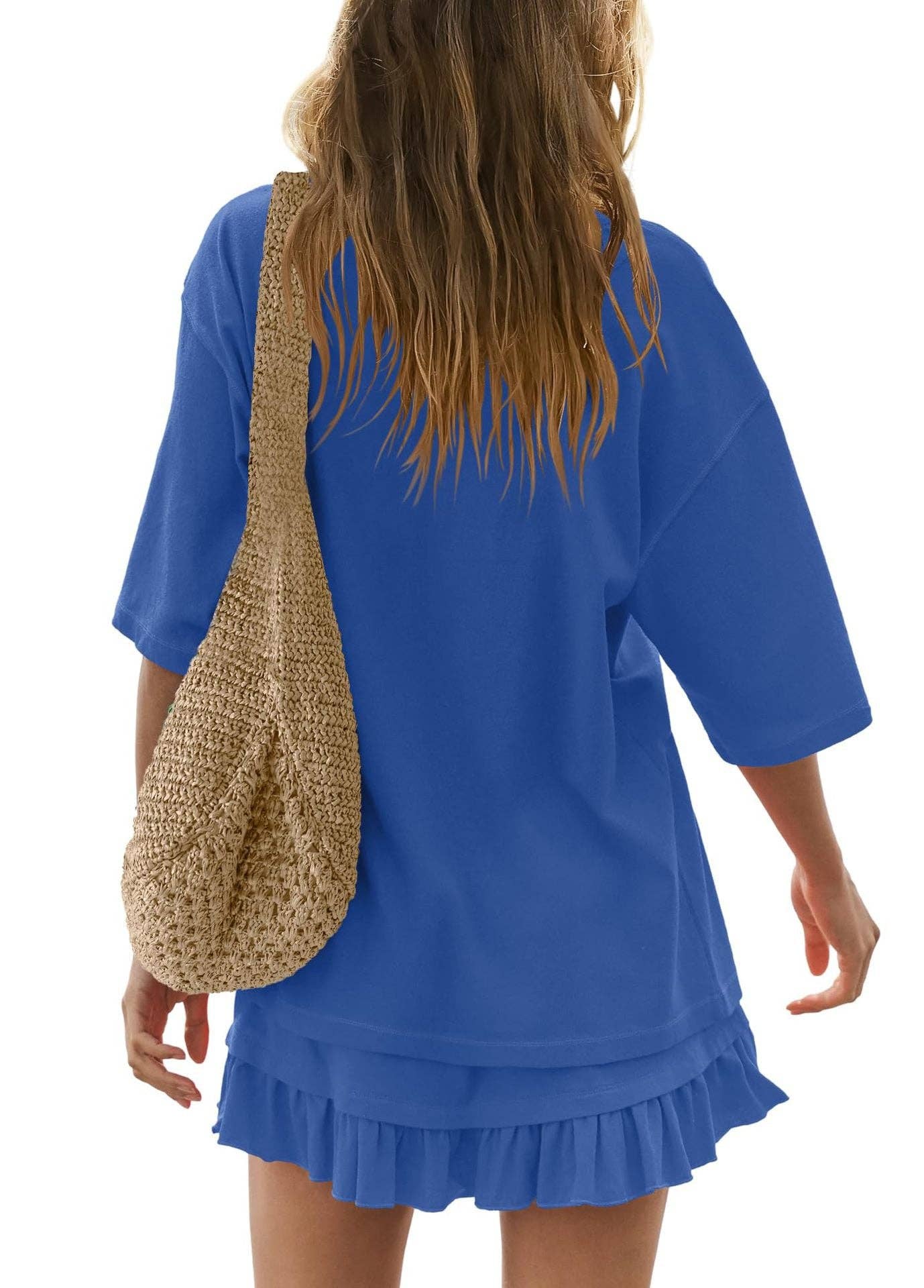 Short Sleeve Top and Ruffle Mini Skirt 2-Piece Set