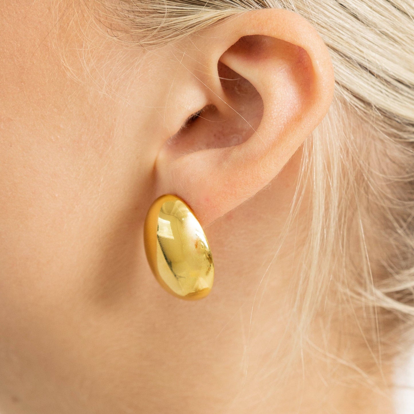 Waterproof Gold Filled Dome Earrings