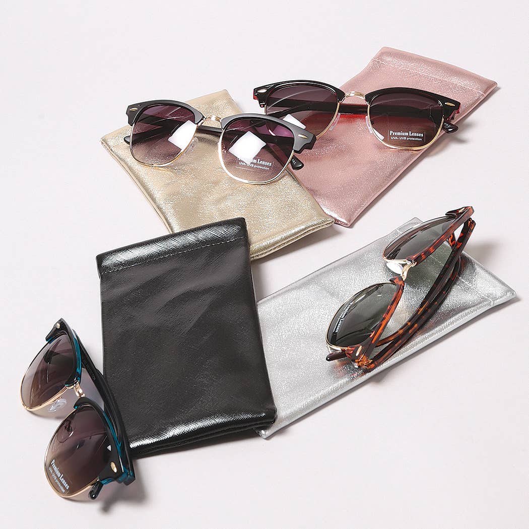 Metallic Design Sunglasses Pouch