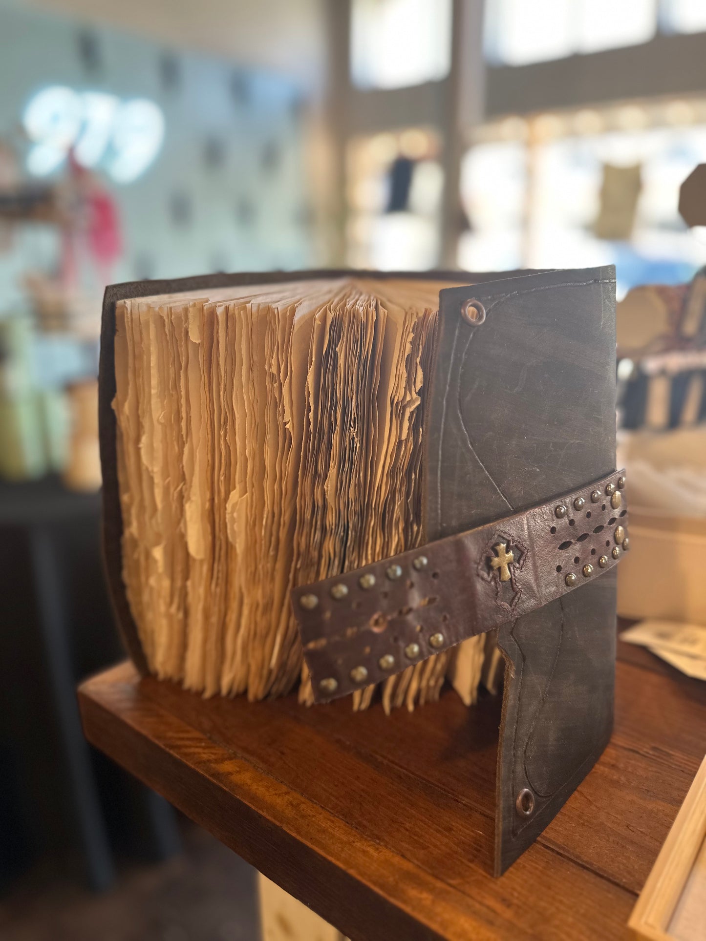 Handmade Leather Book- Cross Belt