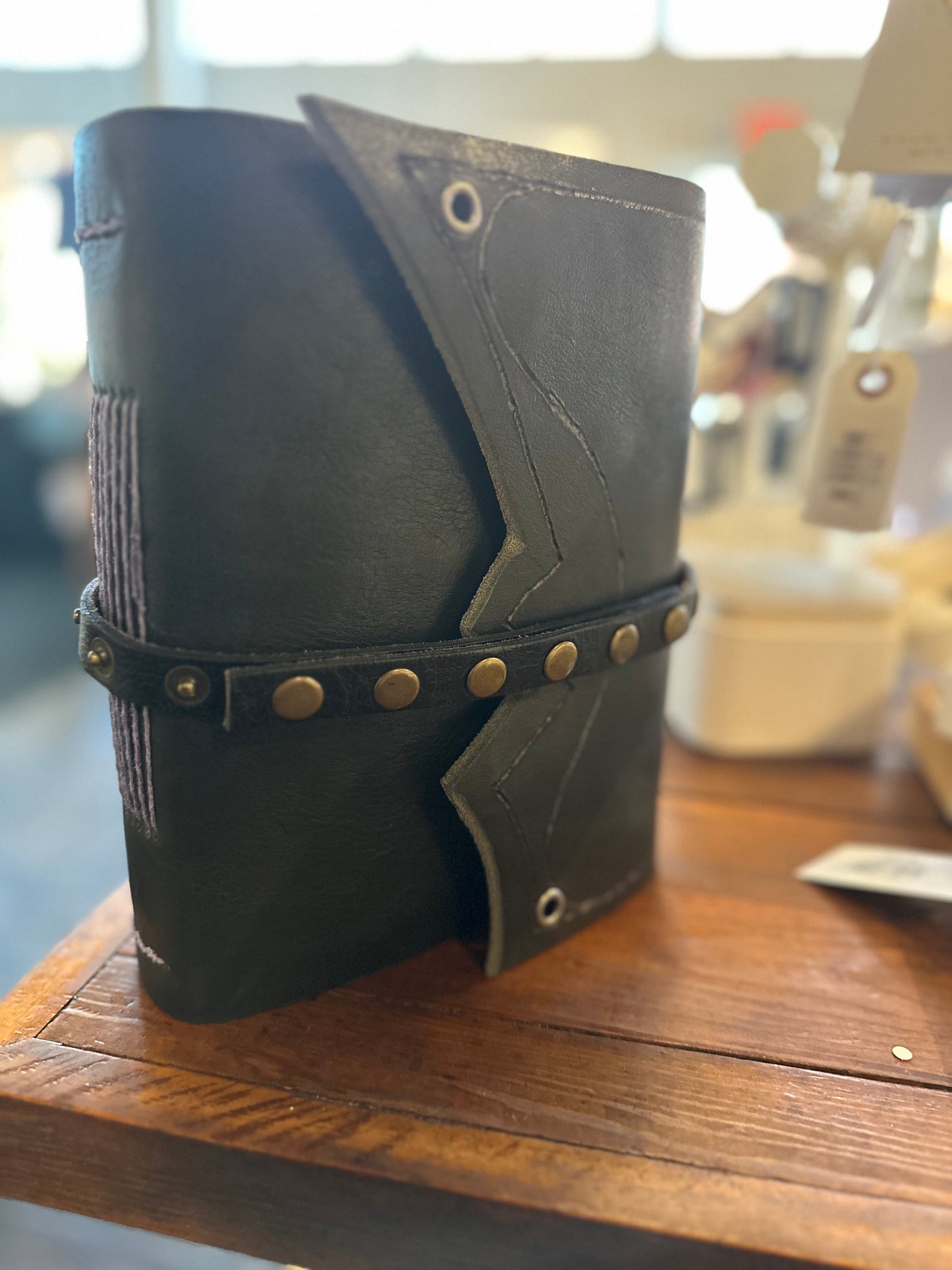 Handmade Leather Book - Beaded Closure