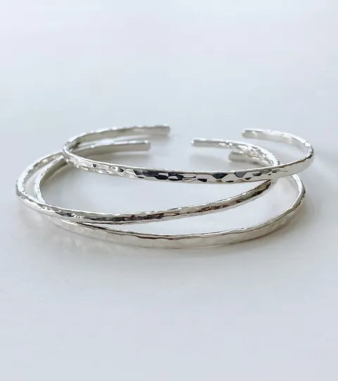 Handmade Sterling Silver Bangles Set of 3