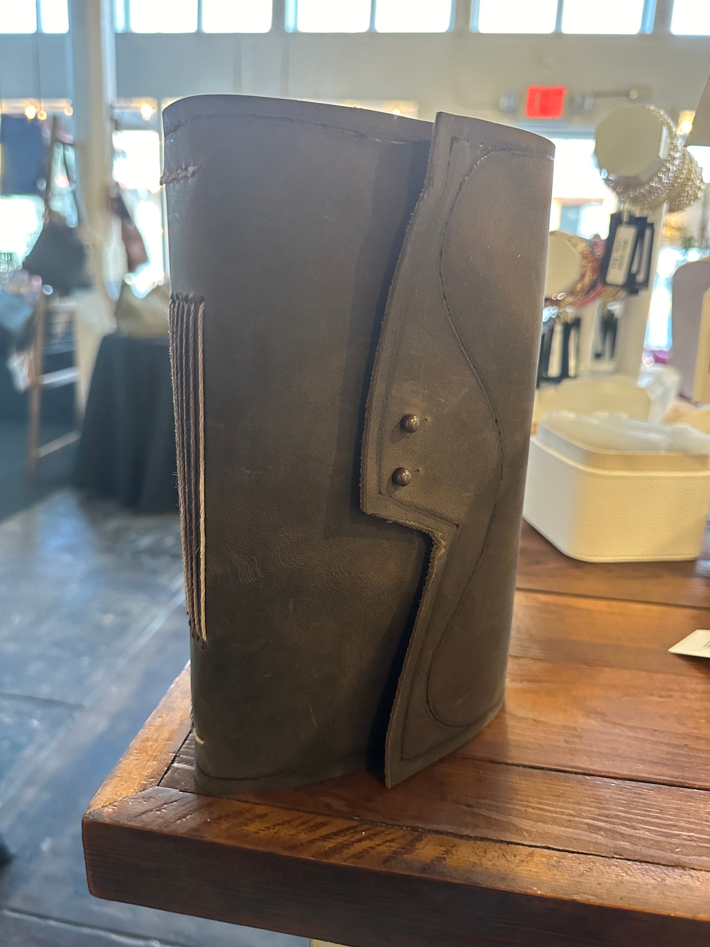 Handmade Leather Book Curved Design