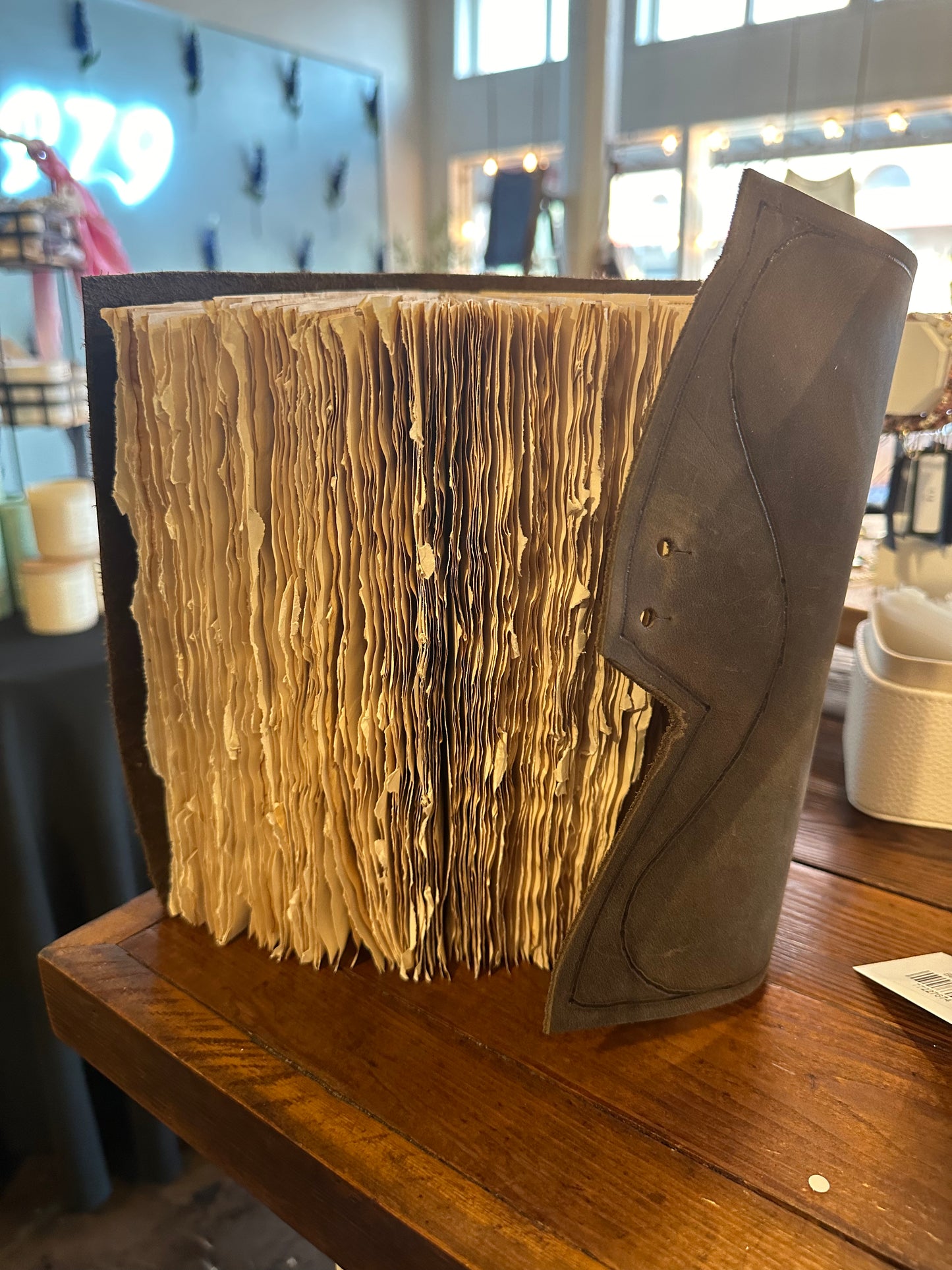 Handmade Leather Book Curved Design