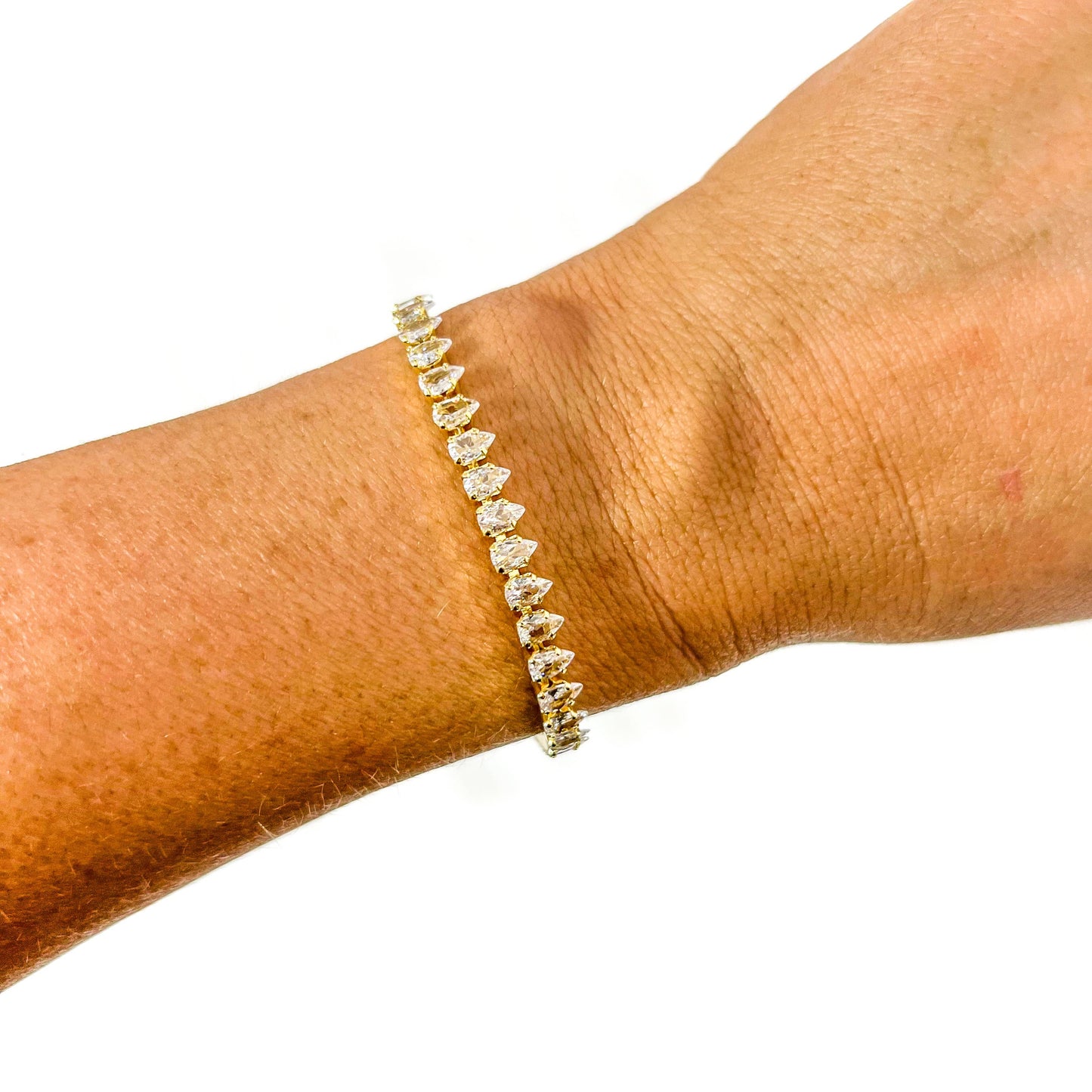 Pear Tennis Bracelet 18K Gold