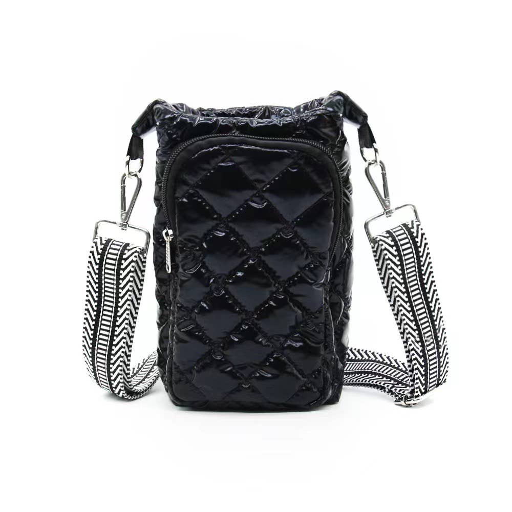 Black Water Bottle Bag Crossbody