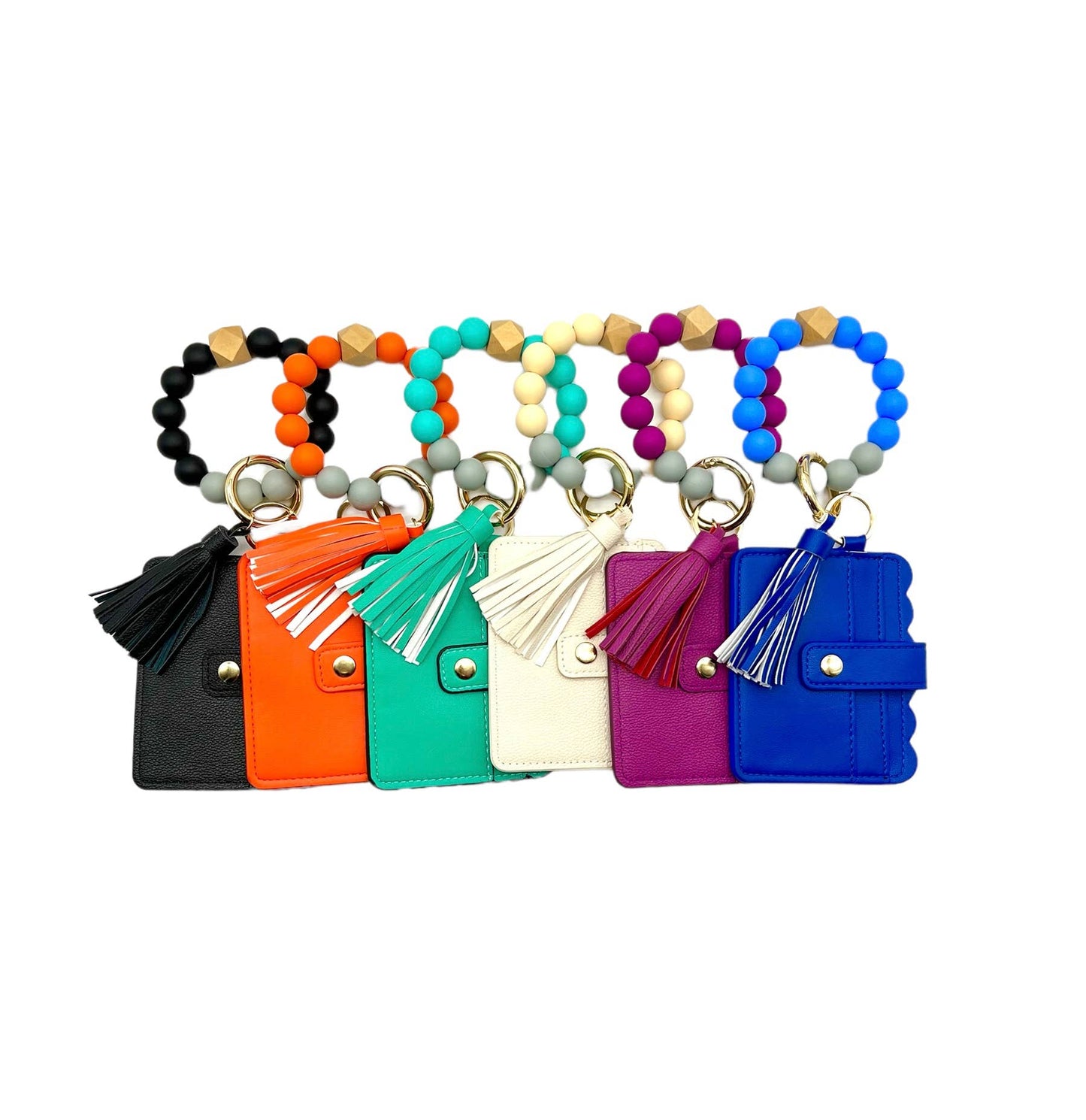 Wristlet Silicone Bead Tassel Keychains