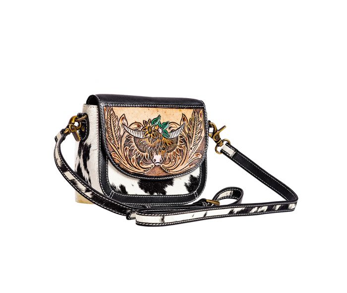 Bloomin' Steer Small Hand-tooled Bag