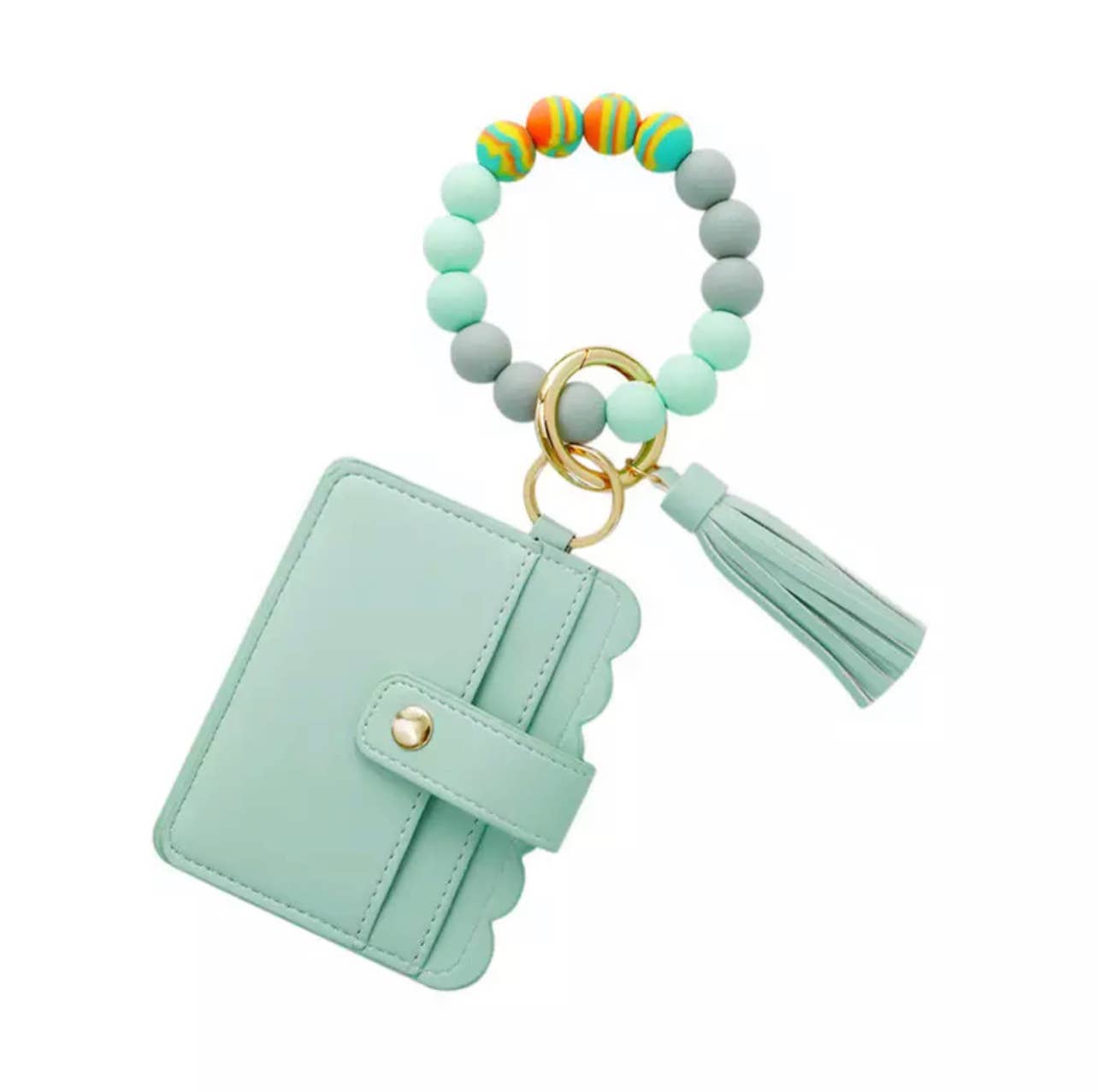 Wristlet Silicone Bead Tassel Keychains