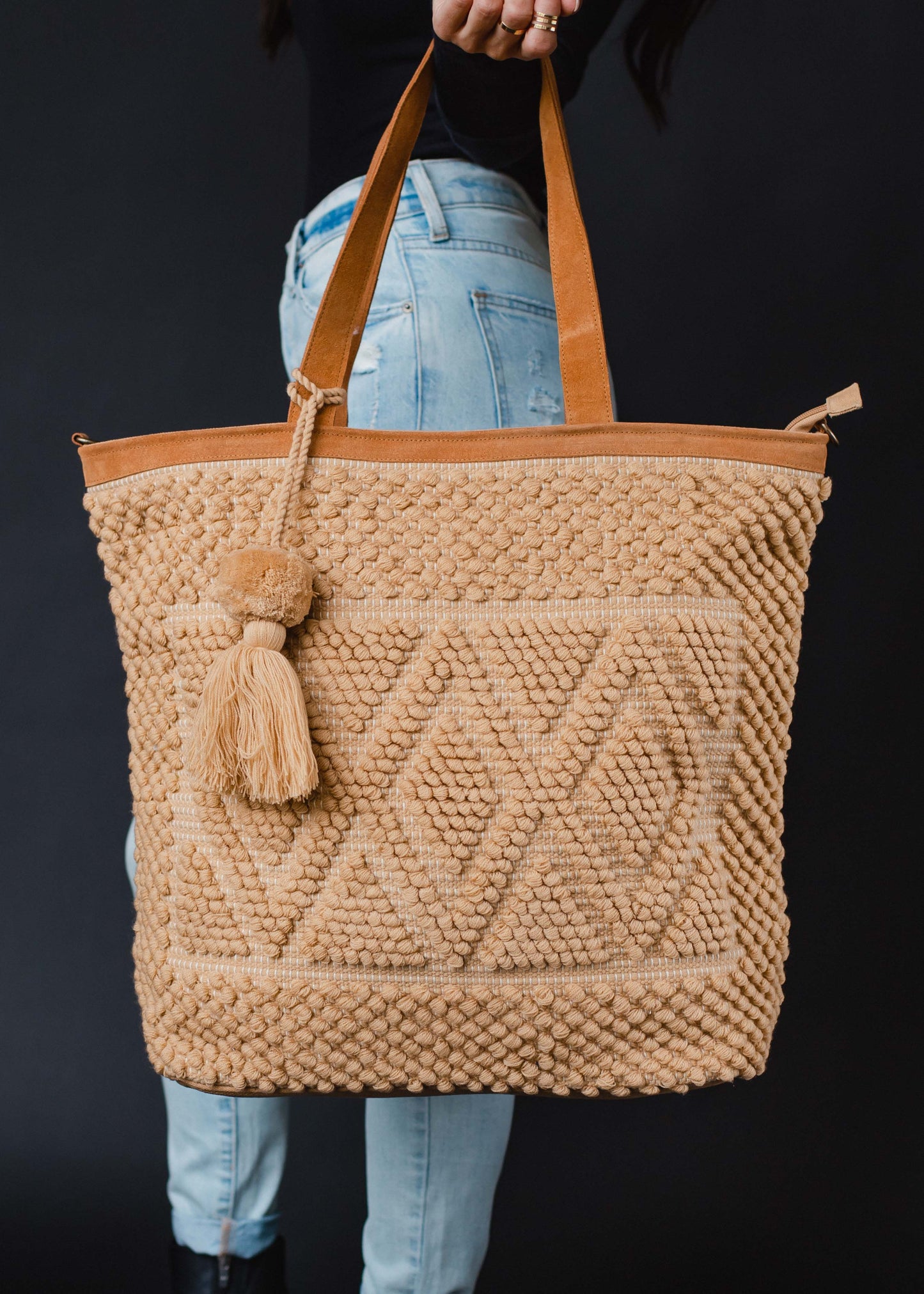 Camel Diamond Pattern Tote