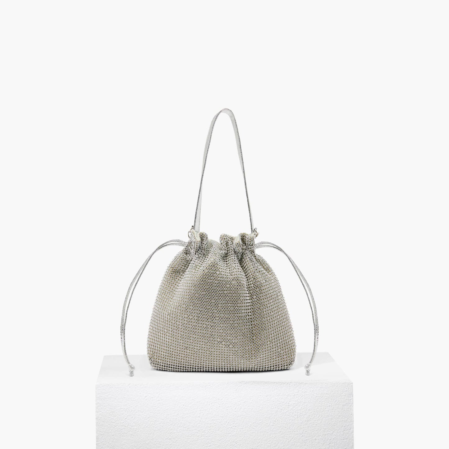 Last Call Rhinestone Drawstring Purse