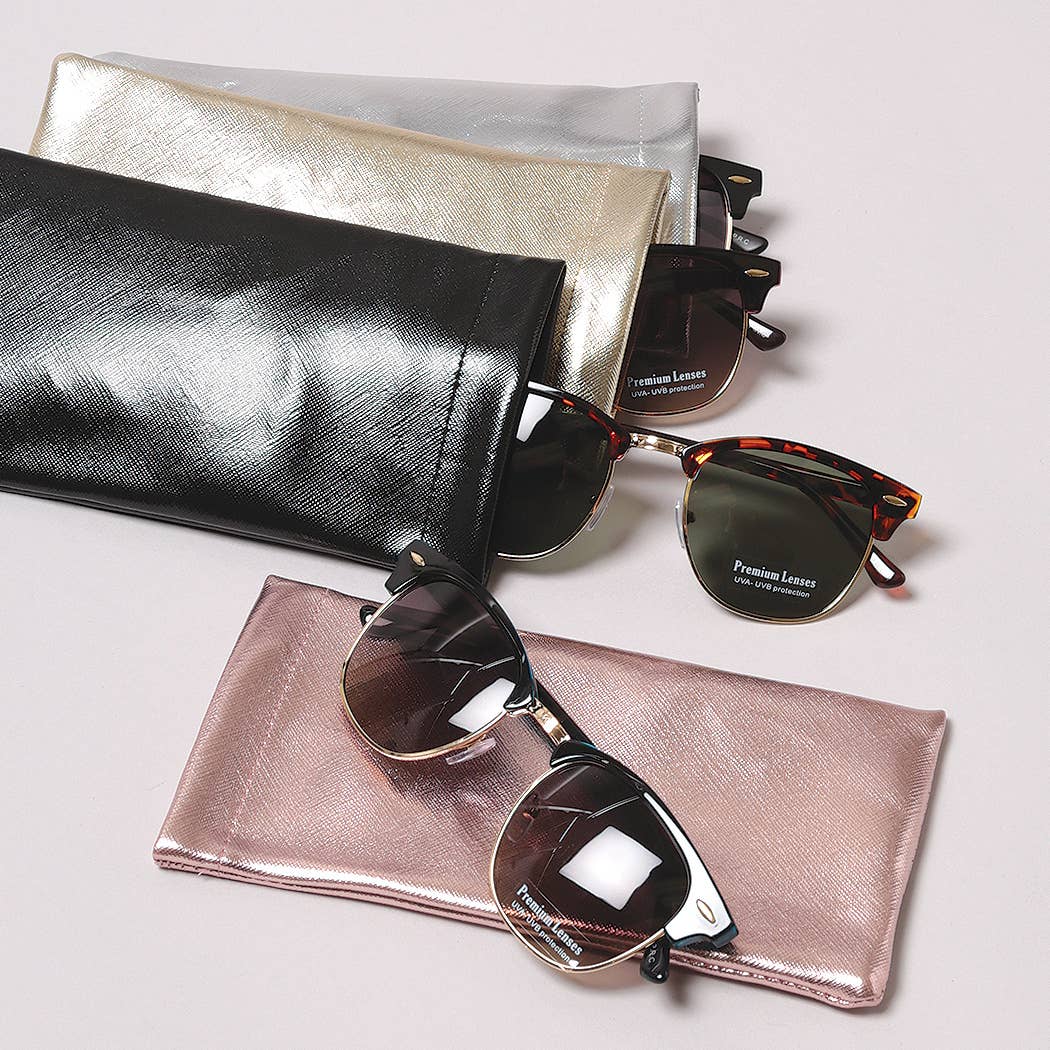 Metallic Design Sunglasses Pouch