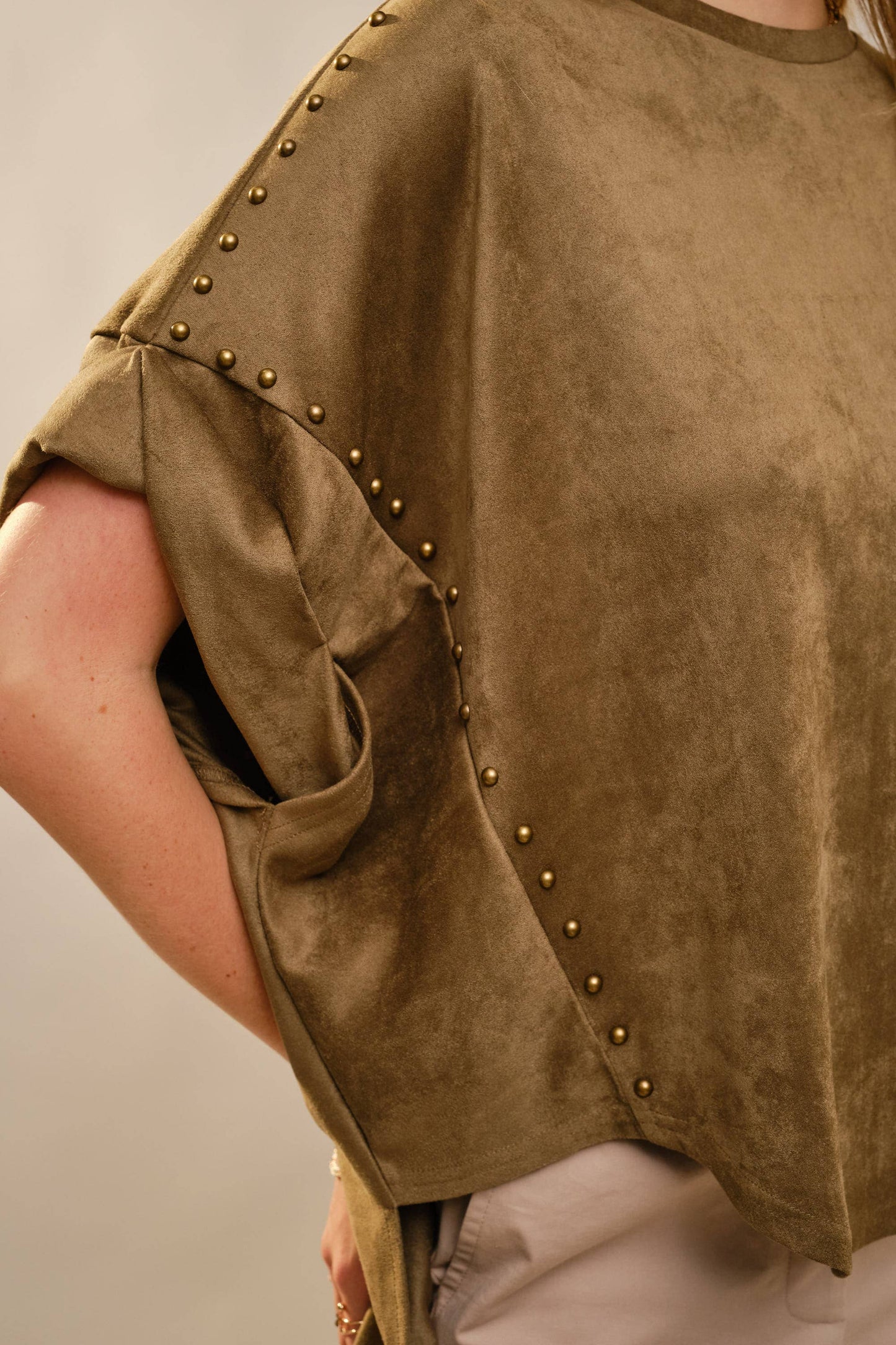 Studded High Low Oversized Tee