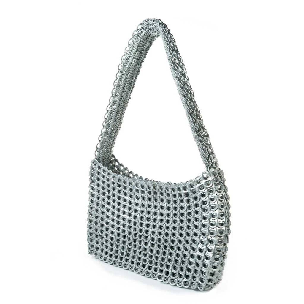 The Original Pop Top Bag, Socorro Silver Med Shoulder Bag