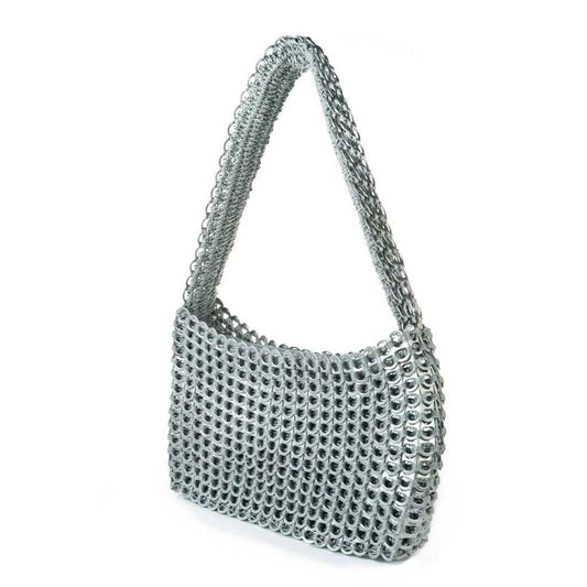 The Original Pop Top Bag, Socorro Silver Med Shoulder Bag