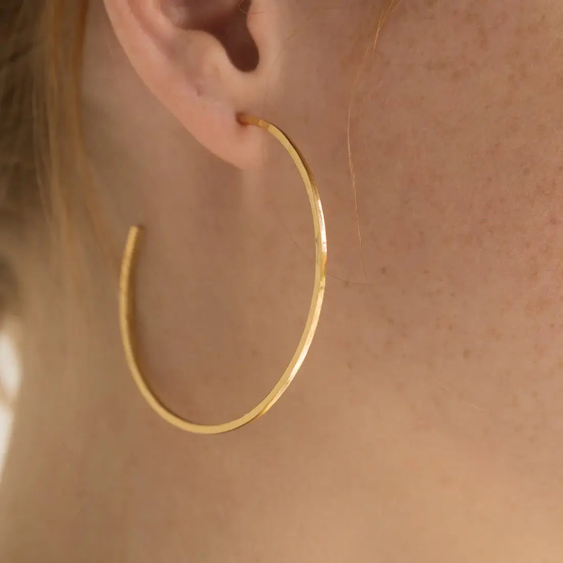 24K Gold Filled Hammered Hoops