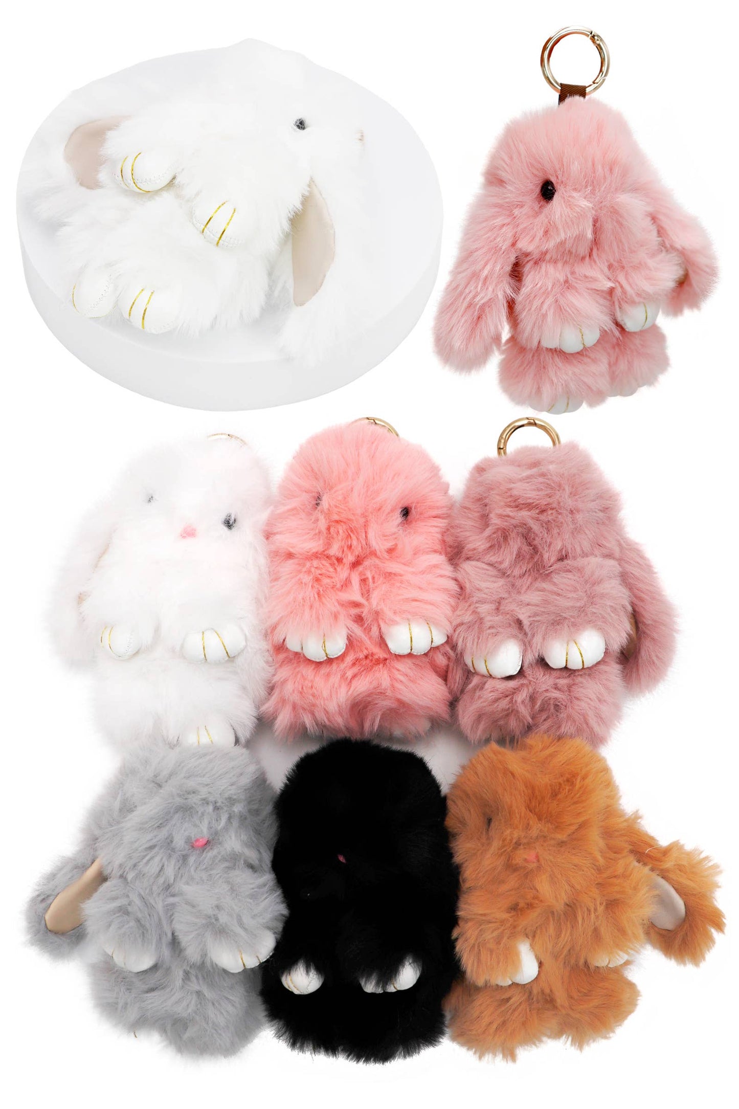 Fuzzy Bunny Doll Key Chain