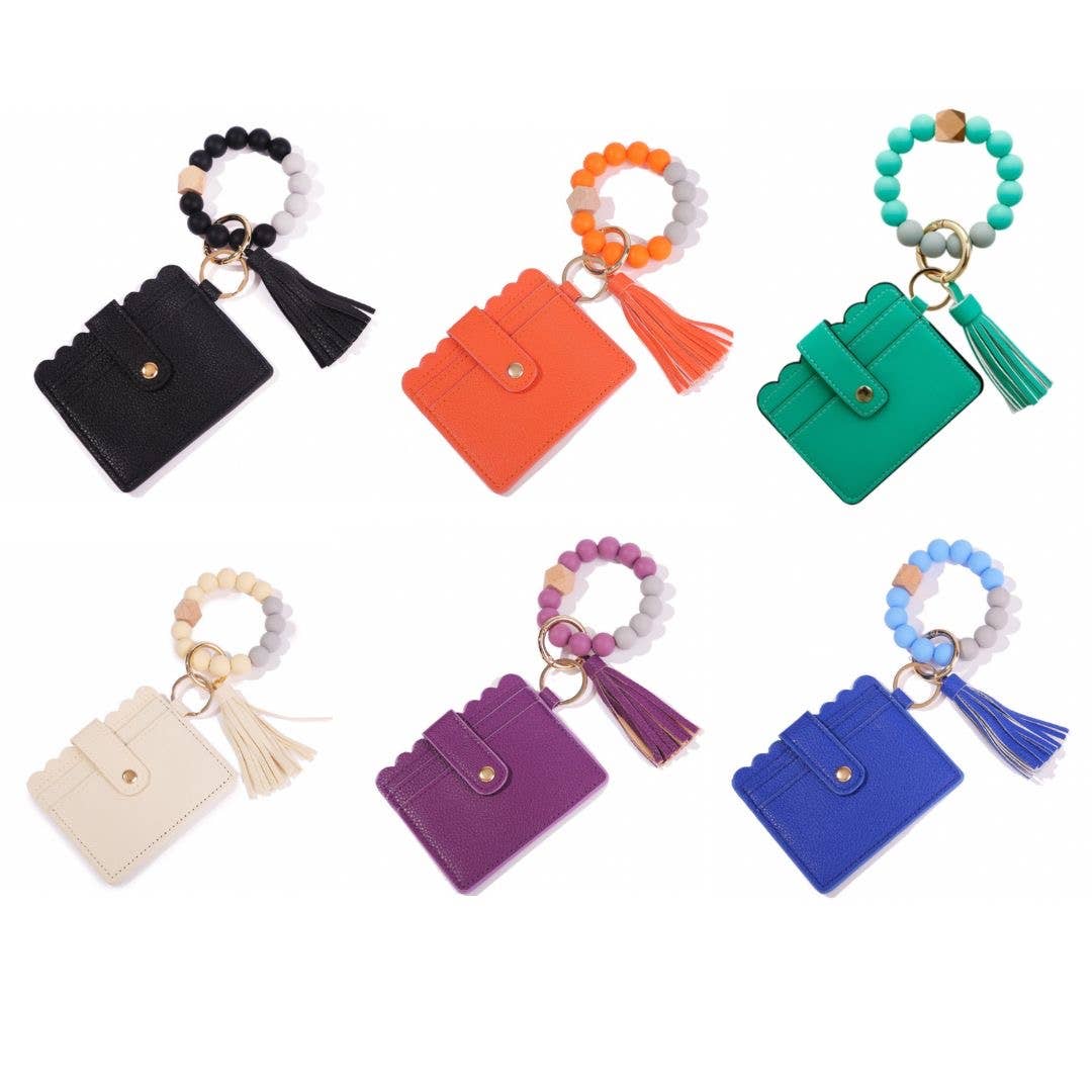 Wristlet Silicone Bead Tassel Keychains