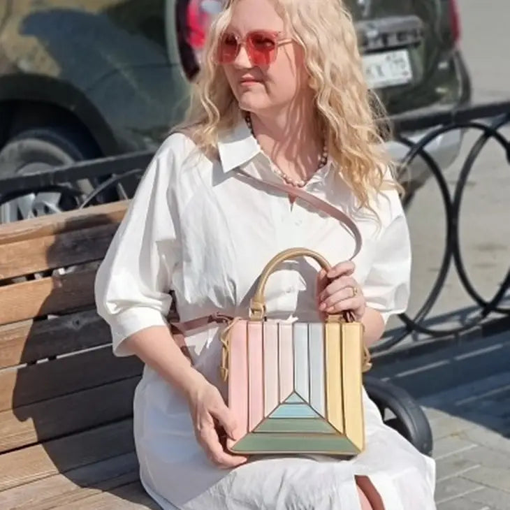 Spliced Rainbow Shoulder Bag