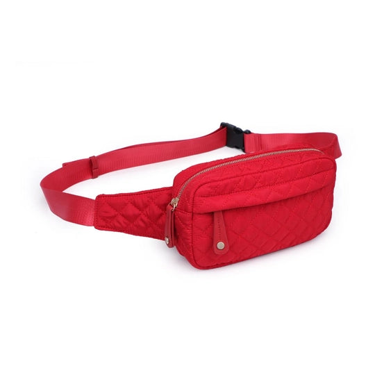 Red Teo Quilted Fanny Pack