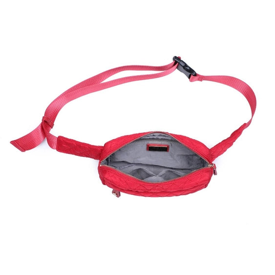 Red Teo Quilted Fanny Pack